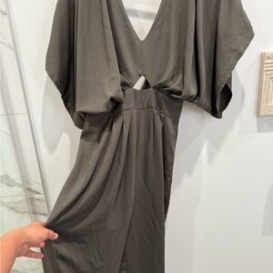 Elegant Olive Green Dress